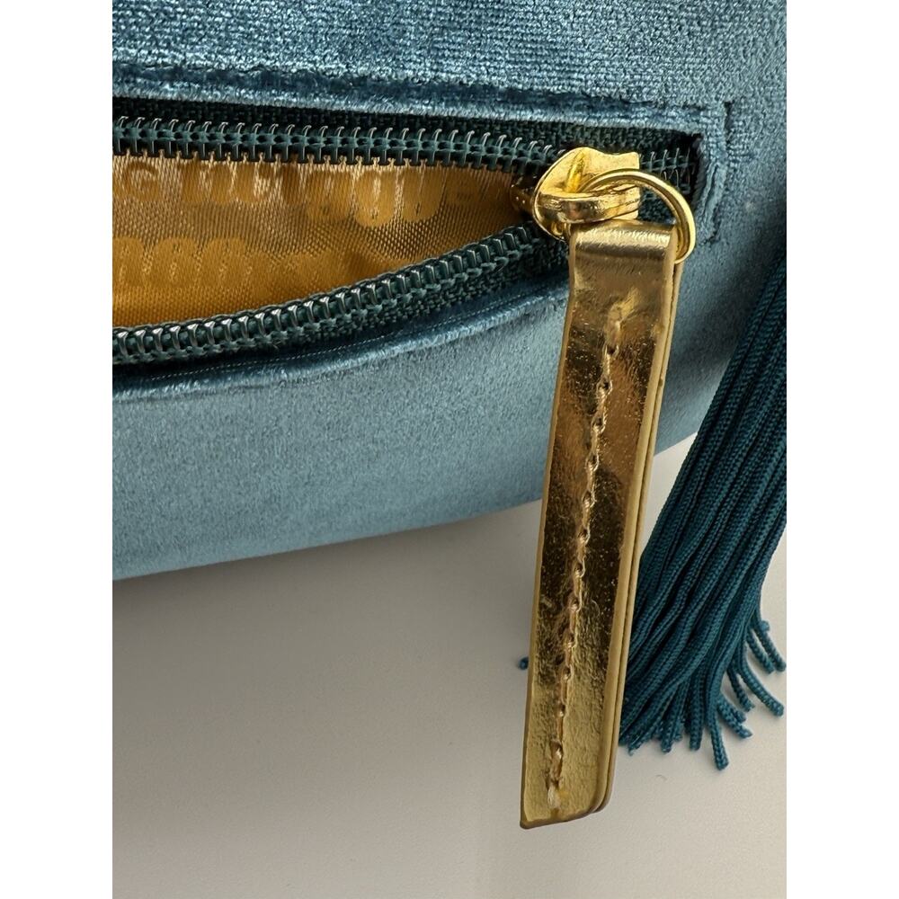 Twiggy London Velvet Bag With Colored Rhinestone Embellishments Teal - Picture 5 of 13